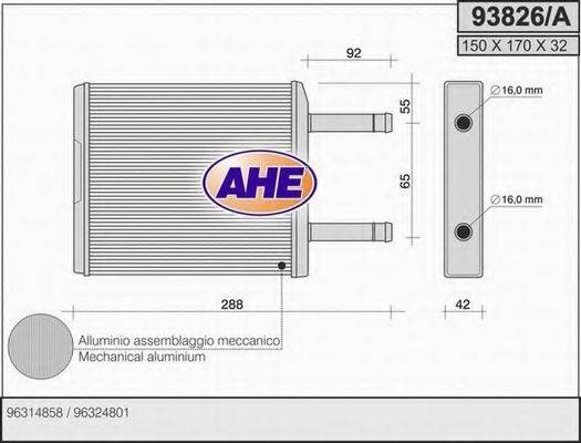 AHE 93826A Радиатор печки