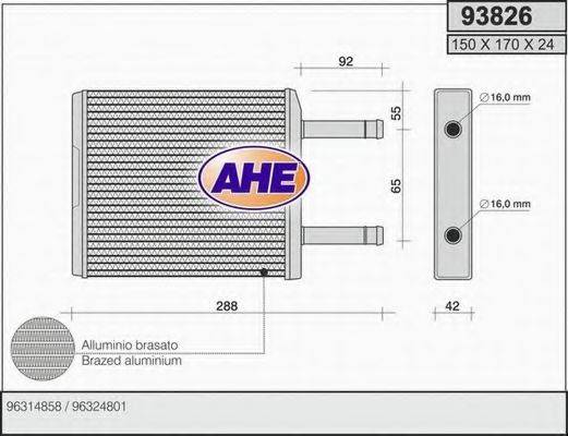 AHE 93826 Радиатор печки