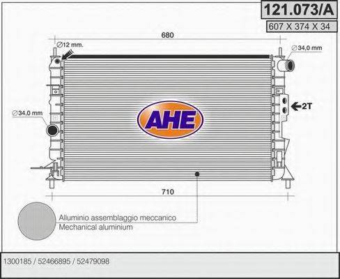 Радиатор охлаждения двигателя AHE 121.073/A
