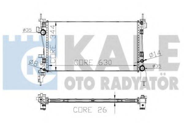 Радіатор, охолодження двигуна KALE OTO RADYATOR 308400