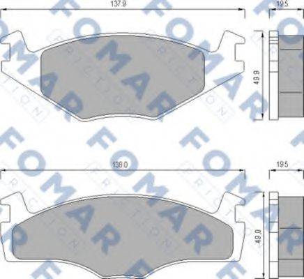 Комплект гальмівних колодок, дискове гальмо FOMAR FRICTION FO 436681