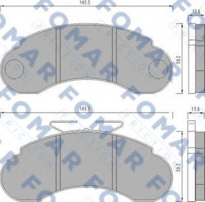 Колодки (дисковый тормоз) FOMAR FRICTION FO 458581