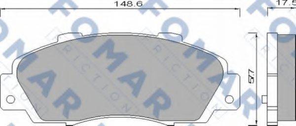 Комплект гальмівних колодок, дискове гальмо FOMAR FRICTION FO 488181