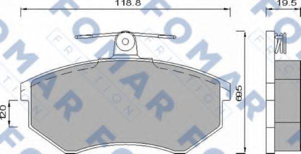 Комплект гальмівних колодок, дискове гальмо FOMAR FRICTION FO 488581