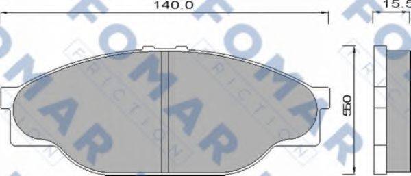 Комплект гальмівних колодок, дискове гальмо FOMAR FRICTION FO 493981