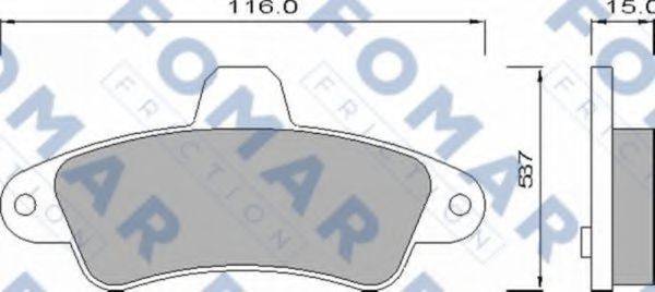 Комплект гальмівних колодок, дискове гальмо FOMAR FRICTION FO 625081