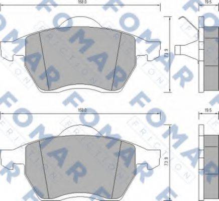 Комплект гальмівних колодок, дискове гальмо FOMAR FRICTION FO 647981