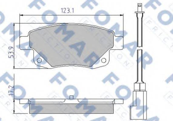 Комплект гальмівних колодок, дискове гальмо FOMAR FRICTION FO 925281