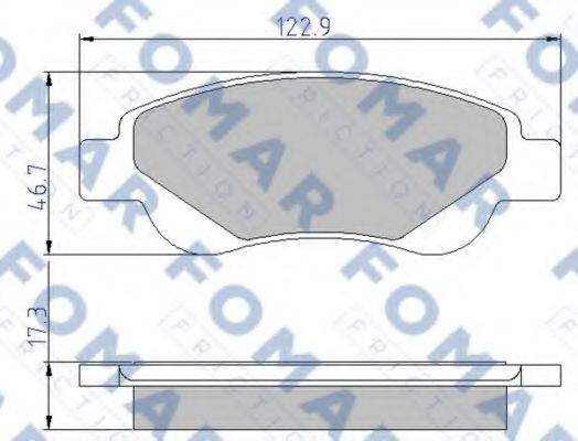 Комплект гальмівних колодок, дискове гальмо FOMAR FRICTION FO 929481