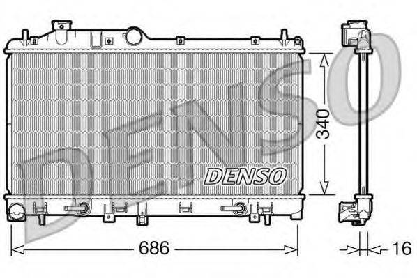 Радіатор, охолодження двигуна DENSO DRM36009