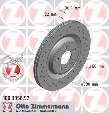Тормозной диск ZIMMERMANN 100.3358.52