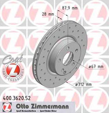 Тормозной диск ZIMMERMANN 400.3620.52