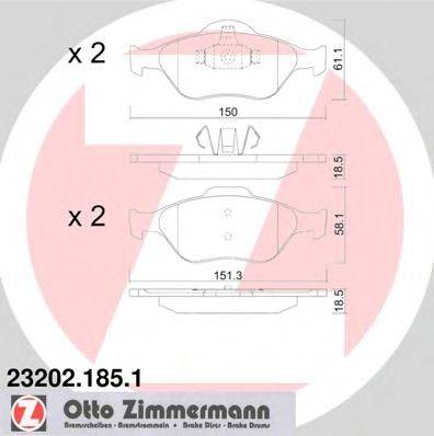 Колодки (дисковый тормоз) ZIMMERMANN 23202.185.1