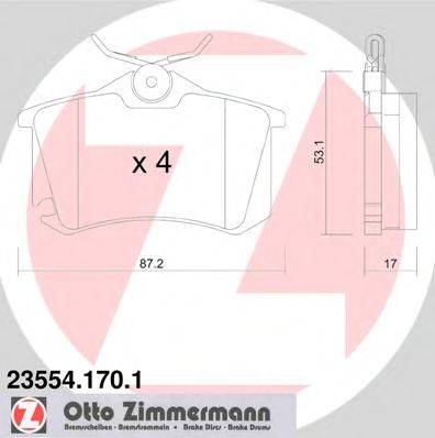 Колодки (дисковый тормоз) ZIMMERMANN 23554.170.1