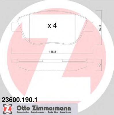 Колодки (дисковый тормоз) ZIMMERMANN 23600.190.1