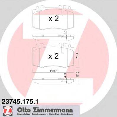 Колодки (дисковый тормоз) ZIMMERMANN 23745.175.1