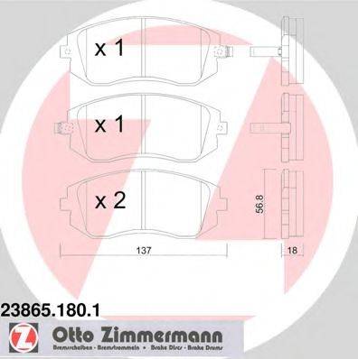 Колодки (дисковый тормоз) ZIMMERMANN 23865.180.1