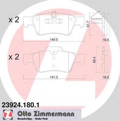 Колодки (дисковый тормоз) ZIMMERMANN 23924.180.1