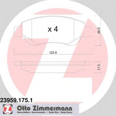 Колодки (дисковый тормоз) ZIMMERMANN 23959.175.1