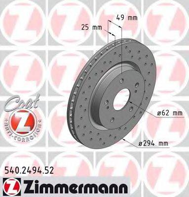 Тормозной диск ZIMMERMANN 540.2494.52