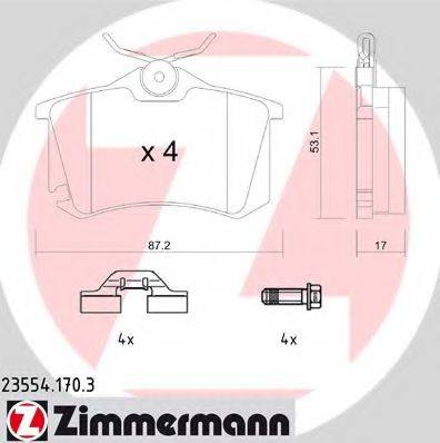 Колодки (дисковый тормоз) ZIMMERMANN 23554.170.3