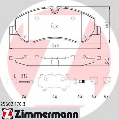 Колодки (дисковый тормоз) ZIMMERMANN 25602.170.3