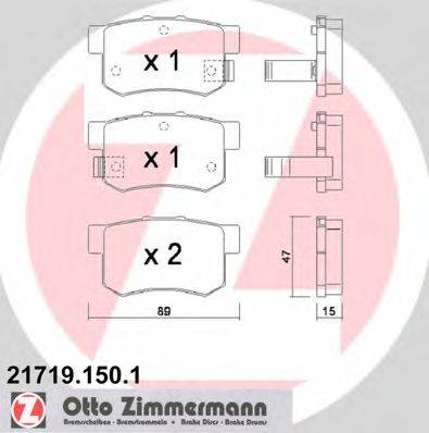 Колодки (дисковый тормоз) ZIMMERMANN 21719.150.1