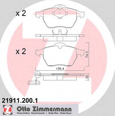Колодки (дисковый тормоз) ZIMMERMANN 21911.200.1