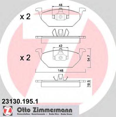 Колодки (дисковый тормоз) ZIMMERMANN 23130.195.1
