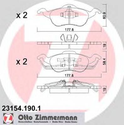 Колодки (дисковый тормоз) ZIMMERMANN 23154.190.1