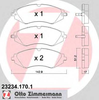 Колодки (дисковый тормоз) ZIMMERMANN 23234.170.1