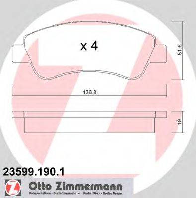 Колодки (дисковый тормоз) ZIMMERMANN 23599.190.1
