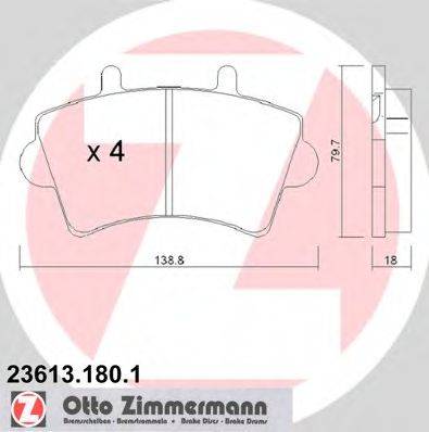 Колодки (дисковый тормоз) ZIMMERMANN 23613.180.1