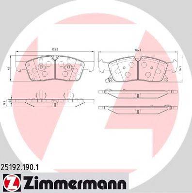 Колодки (дисковый тормоз) ZIMMERMANN 25192.190.1