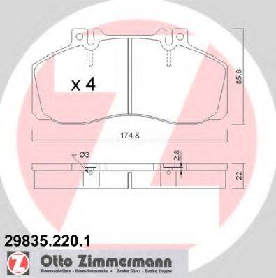 Колодки (дисковый тормоз) ZIMMERMANN 29835.220.1