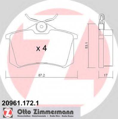 Колодки (дисковый тормоз) ZIMMERMANN 20961.172.1