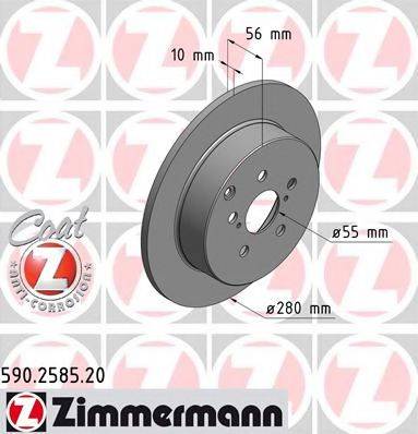 Тормозной диск ZIMMERMANN 590.2585.20