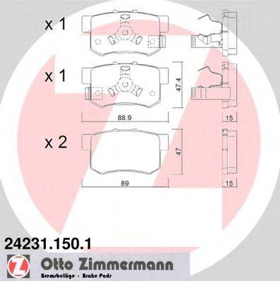 Колодки (дисковый тормоз) ZIMMERMANN 24231.150.1