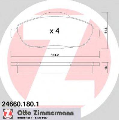 Колодки (дисковый тормоз) ZIMMERMANN 24660.180.1