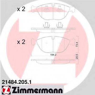 Колодки (дисковый тормоз) ZIMMERMANN 21484.205.1