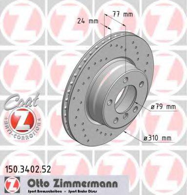 гальмівний диск ZIMMERMANN 150.3402.52
