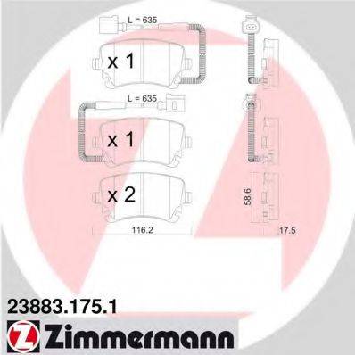 Колодки (дисковый тормоз) ZIMMERMANN 23883.175.1