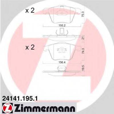 Колодки (дисковый тормоз) ZIMMERMANN 24141.195.1