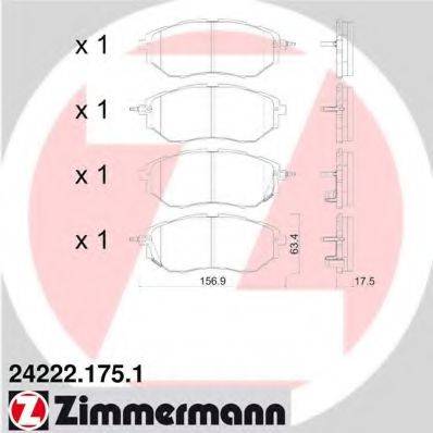 Колодки (дисковый тормоз) ZIMMERMANN 24222.175.1