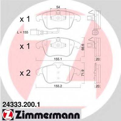 Колодки (дисковый тормоз) ZIMMERMANN 24333.200.1