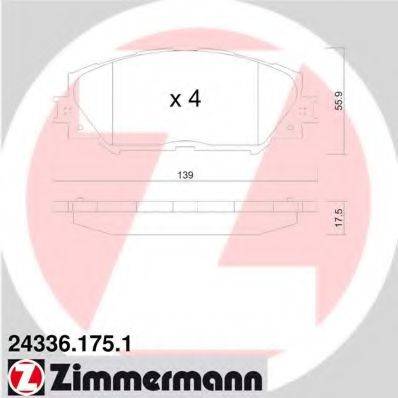 Колодки (дисковый тормоз) ZIMMERMANN 24336.175.1