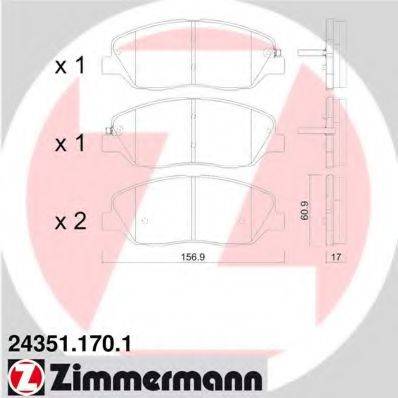 Колодки (дисковый тормоз) ZIMMERMANN 24351.170.1