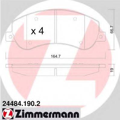 Колодки (дисковый тормоз) ZIMMERMANN 24484.190.2