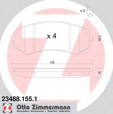 Колодки (дисковый тормоз) ZIMMERMANN 23488.155.1
