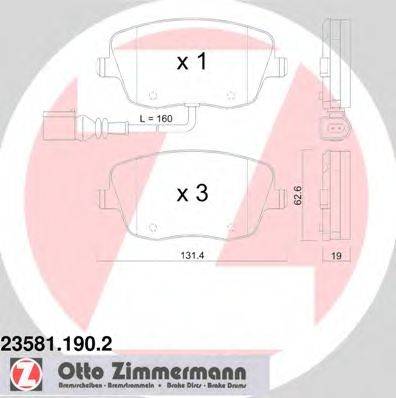 Колодки (дисковый тормоз) ZIMMERMANN 23581.190.2